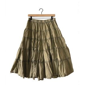 Free People In Full Swing Tiered Midi Circle Skirt